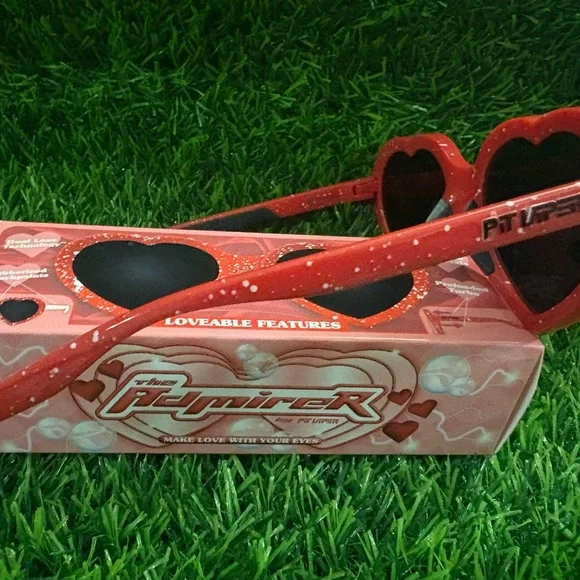 Pit Viper Heart-Shaped Red Sunglasses - Picture 7 of 10